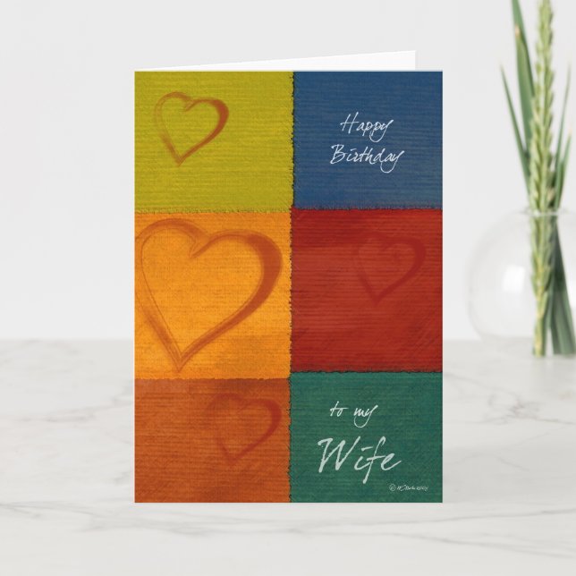 Coeurs et couleurs Romantique Carte d'anniversaire (Devant)