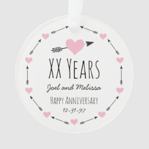 Coeurs et flèches Anniversaire Mariage personnalis