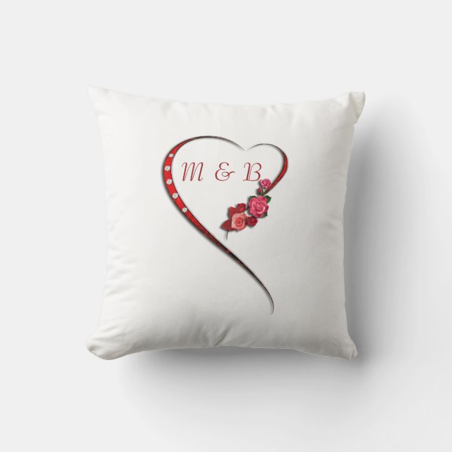 Coeurs et fleurs Coussin (Recto)