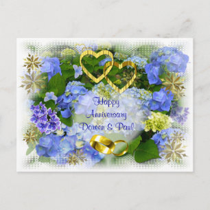 COEURS ET HYDRANGEAS ~ Carte postale