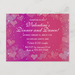 Coeurs et invitation de danse de Saint-Valentin