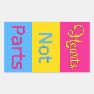 Coeurs et non parties Sticker à Pride Pansexuel