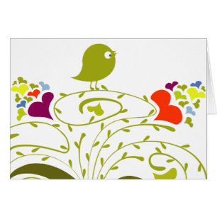 Coeurs Et Oiseaux Sur Un Petit Arbre