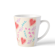 Coeurs et points motif Latte Mug