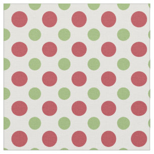 Coeurs et Rose Rouge Vert Blanc Pois Tissu