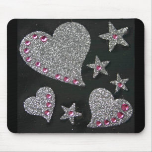 Coeurs et tapis de souris de Bling d'étoiles