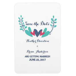 Coeurs et vignes Enregistrer la date Flexi Magnet