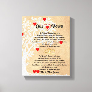Coeurs et vues Mariage d'arbre sur toile