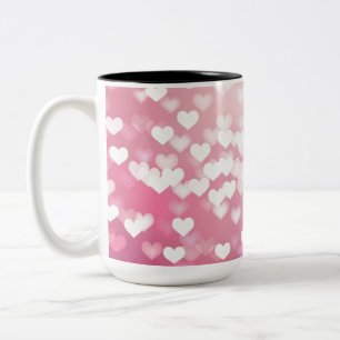 Coeurs étincelants rose Motif Mug café