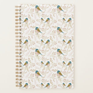 Coeurs floraux d'oiseaux de chickadee rose mignonI