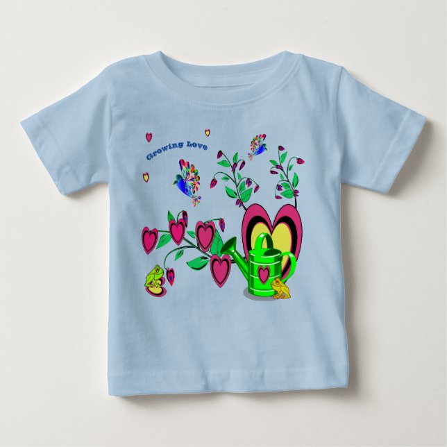 Coeurs - Grossissant T-shirt bébé d'amour (Devant)