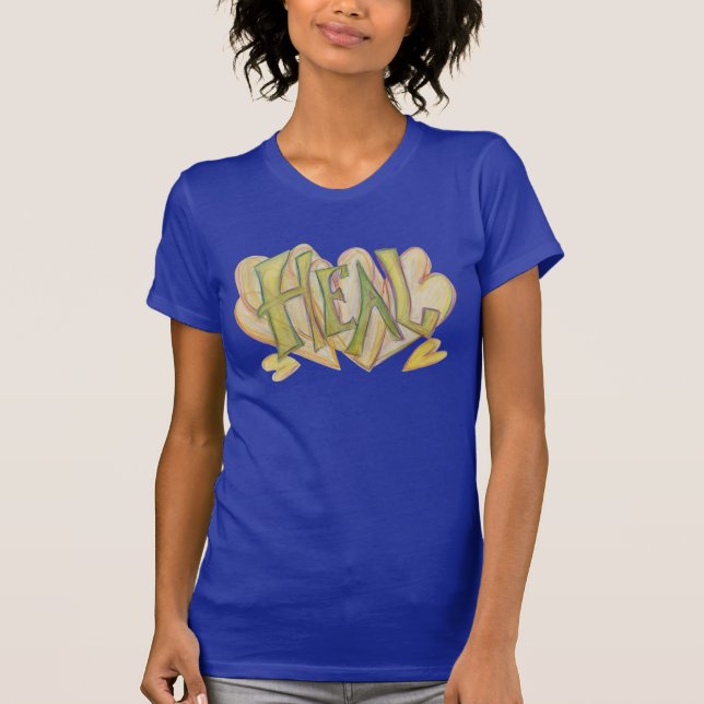 Coeurs guérisseurs Word Art Inspirationnel T-shirt (Devant)