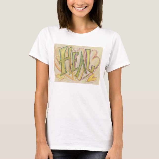 Coeurs guérisseurs Word Art Inspirationnel T-shirt (Devant)