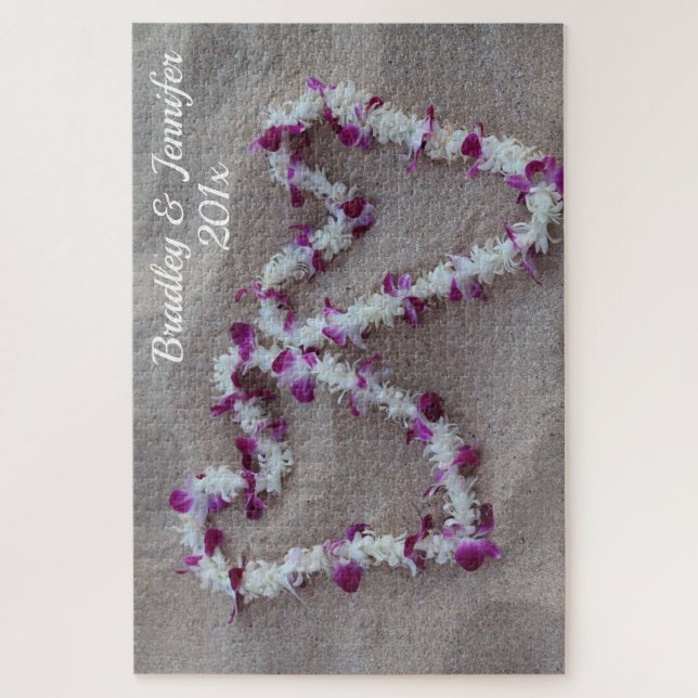 Coeurs hawaïens dans le puzzle de sable (Vertical)