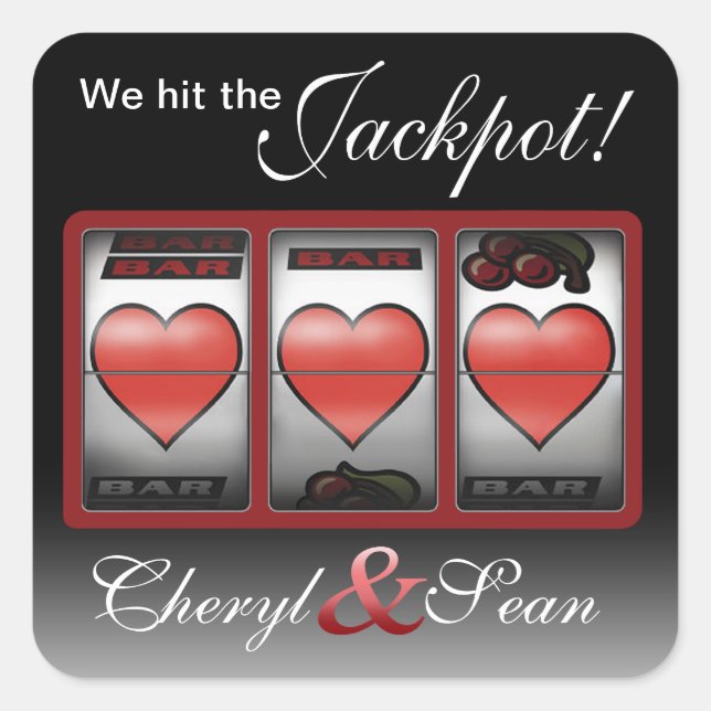 Coeurs Jackpot Nous le faisons dans Vegas Sticker (Devant)