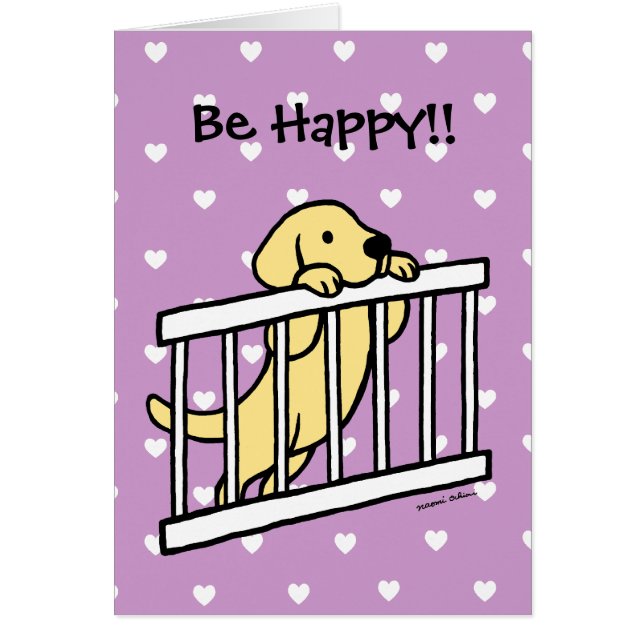Coeurs jaunes de bande dessinée de chiot de (Devant)