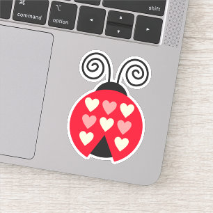 Coeurs Lovebug Ladybug Die Cut Sticker Decal