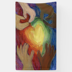Coeurs & Mains Aimer Diversité Art Bannière person