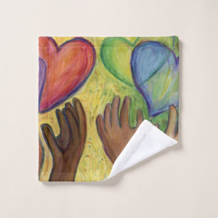 Coeurs & Mains Aimer Diversité Art Serviette