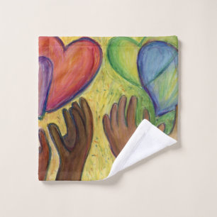 Coeurs & Mains Aimer Diversité Art Serviette