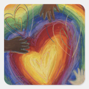 Coeurs & Mains Aimer Diversité Stickers Art Décal