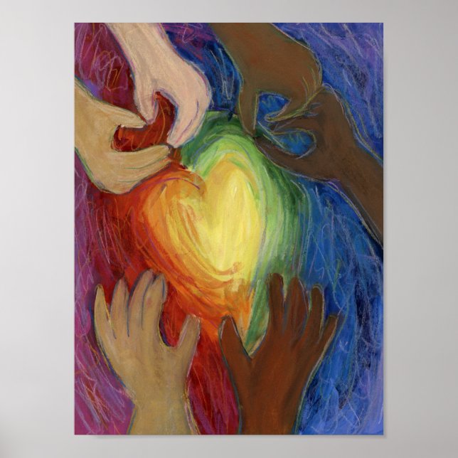 Coeurs & Mains Love Peinture Art Poster Imprimer (Devant)