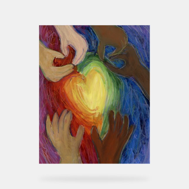 Coeurs & Mains Love Peinture DEI Art Print Sign (Recto)