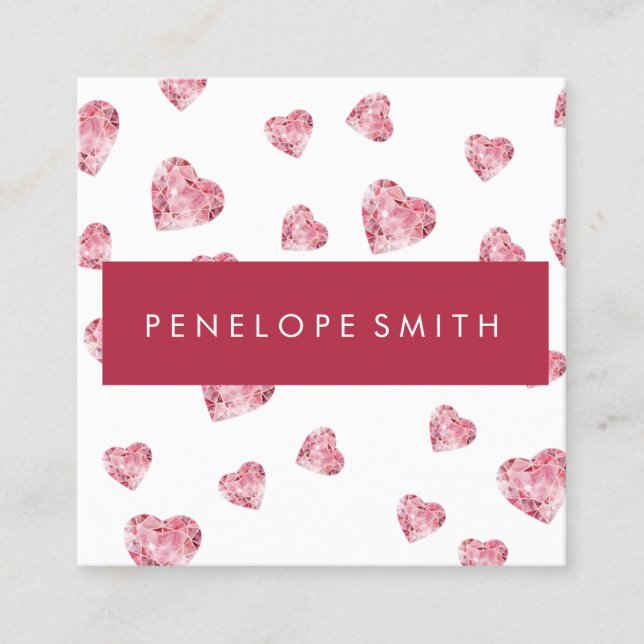 Coeurs Maquillage de beauté Artiste Carré Carte de (Devant)