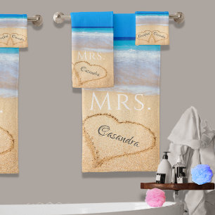 Coeurs mariages dans la famille du sable Monogramm