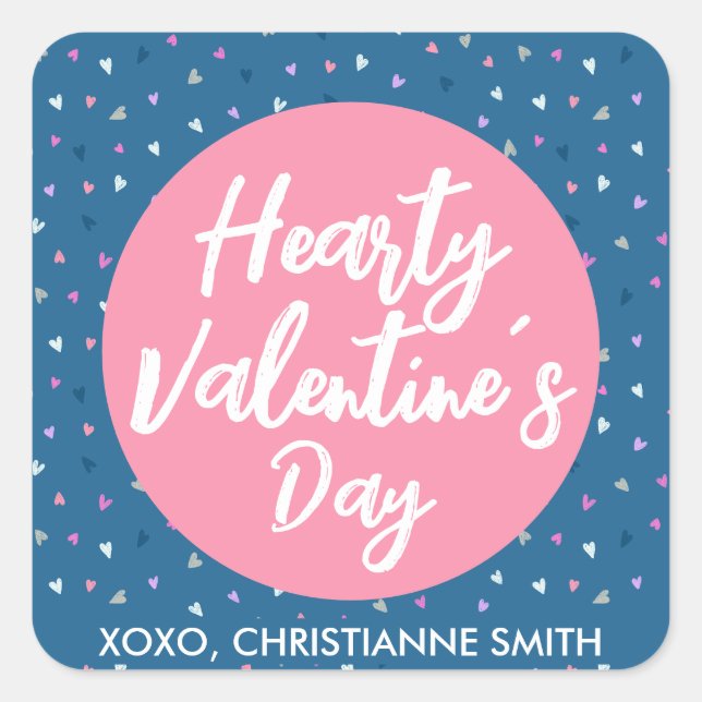 Coeurs mignons Valentines Sticker de classe (Devant)