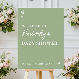 Coeurs modernes Bonjour Baby shower Accueil Poster