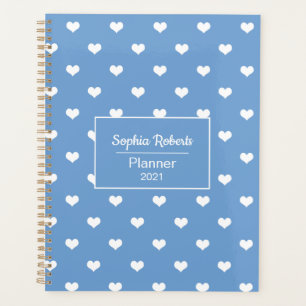 Coeurs modernes motif bleu personnalisé