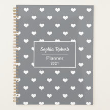 Coeurs modernes motif gris personnalisé