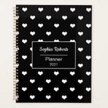 Coeurs modernes motif noir personnalisé