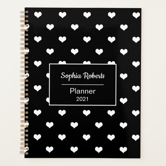 Coeurs modernes motif noir personnalisé (Devant)