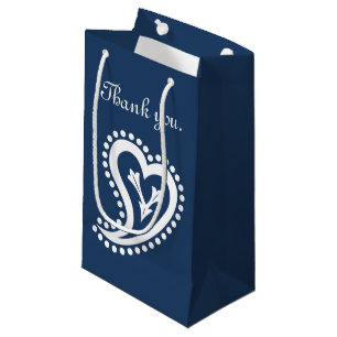 Cœurs Paisley Sucrés dans un Sac Cadeau Navy