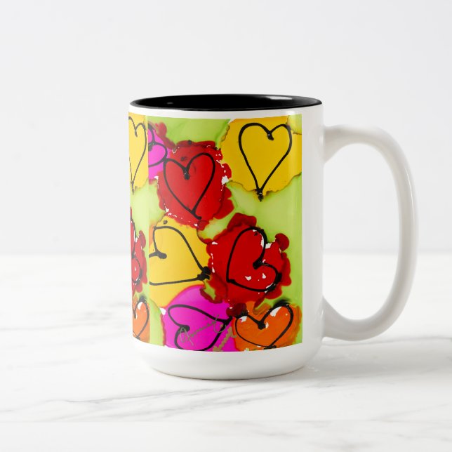 Coeurs partout Lovitude Café Mug (Droit)
