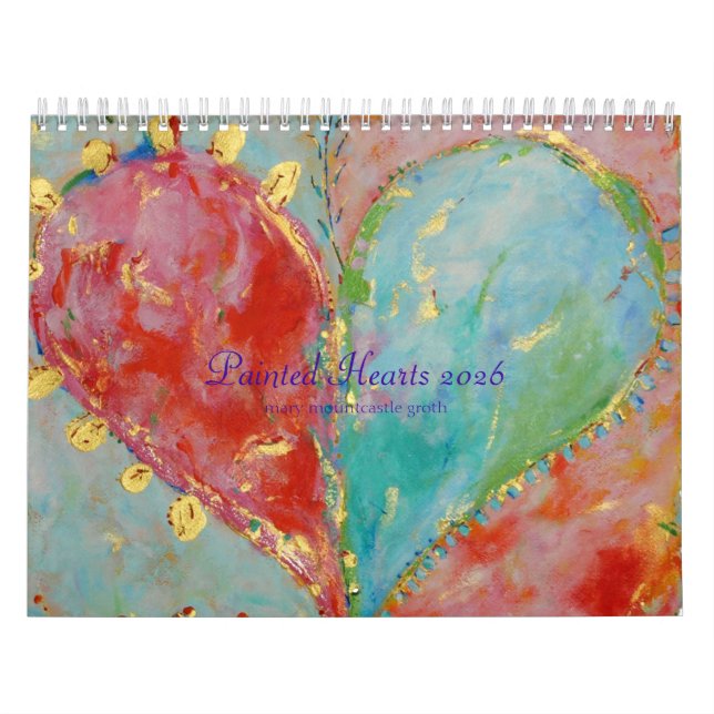 Coeurs peints Calendrier 2026 (Protection)