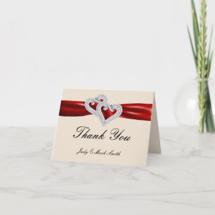 Coeurs personnalisés Carte de remerciements de rub