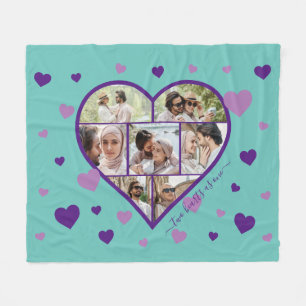 Coeurs photo Collage de couverture en polaire