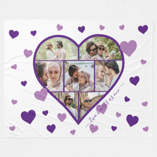 Coeurs photo Collage de couverture en polaire - Ho (Devant (Horizontal))