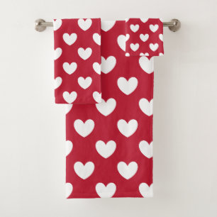 Coeurs polka blancs et rouges