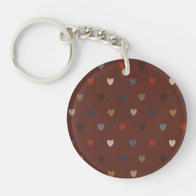 Coeurs Polka sur kilim brown (Devant)