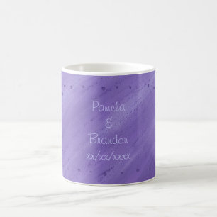 Coeurs pourpres Mélangés Mugs Personnalisés Violet