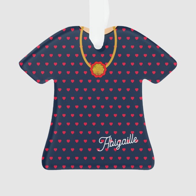 Coeurs Robe Motif et Pendentif Noël TShirt (devant)