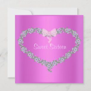 COEURS ROSE CHAUD SWEET SIXTEEN INVITATION ANNIVER