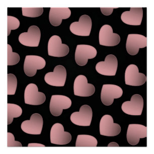 Coeurs roses amour affiche d'art