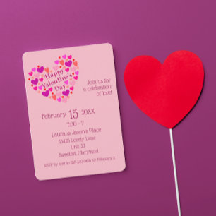 Coeurs roses Invitation de la Saint Valentin