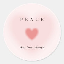 Coeurs roses Paix et amour toujours Sticker