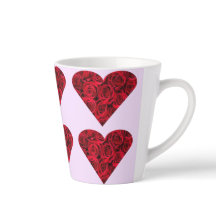 Coeurs roses sur Mug en latte rose